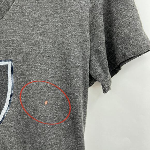 Raiders Tee Shirt T-Shirt Women's LARGE Gray Short Cap Sleeve NFL Team Apparel - Picture 5 of 7